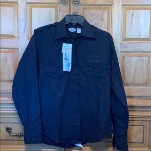 Women’s navy blue long sleeve police/EMS shirt.